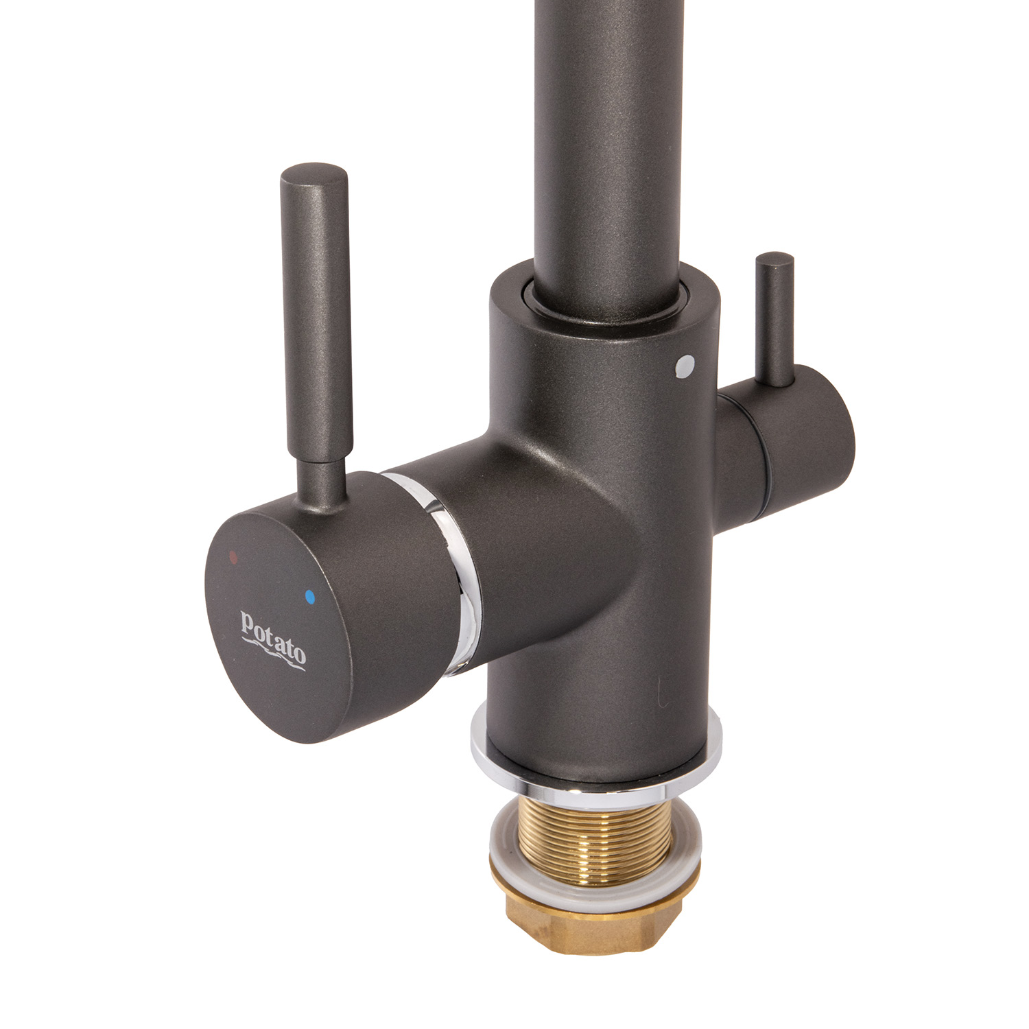 Смеситель для кухни Potato P4498-19, высокий излив, с выходом для питьевой воды Смеситель для кухни Potato P4498-19, высокий излив, с выходом для питьевой воды