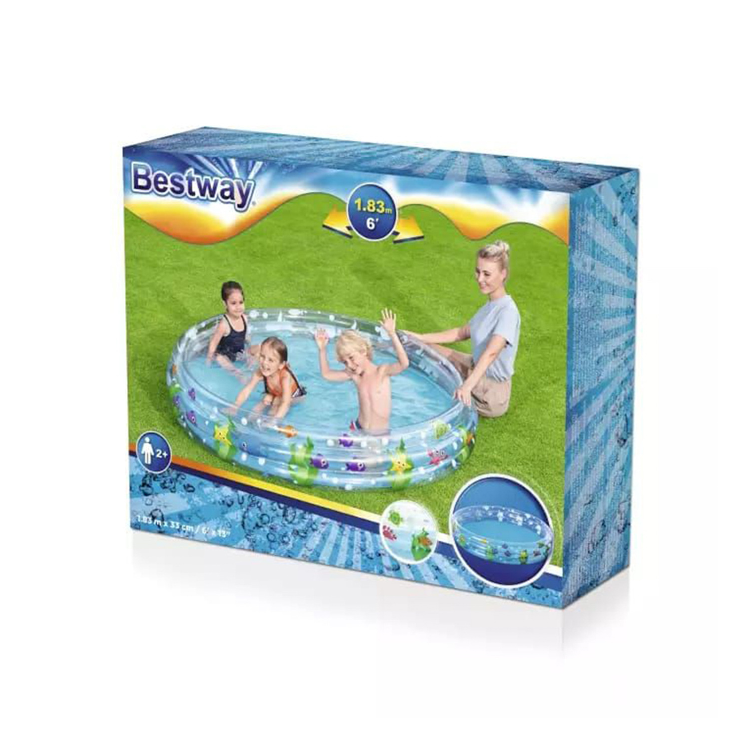 Бассейн надувной детский BESTWAY Deep Dive, 183x183x33 см, 480 л