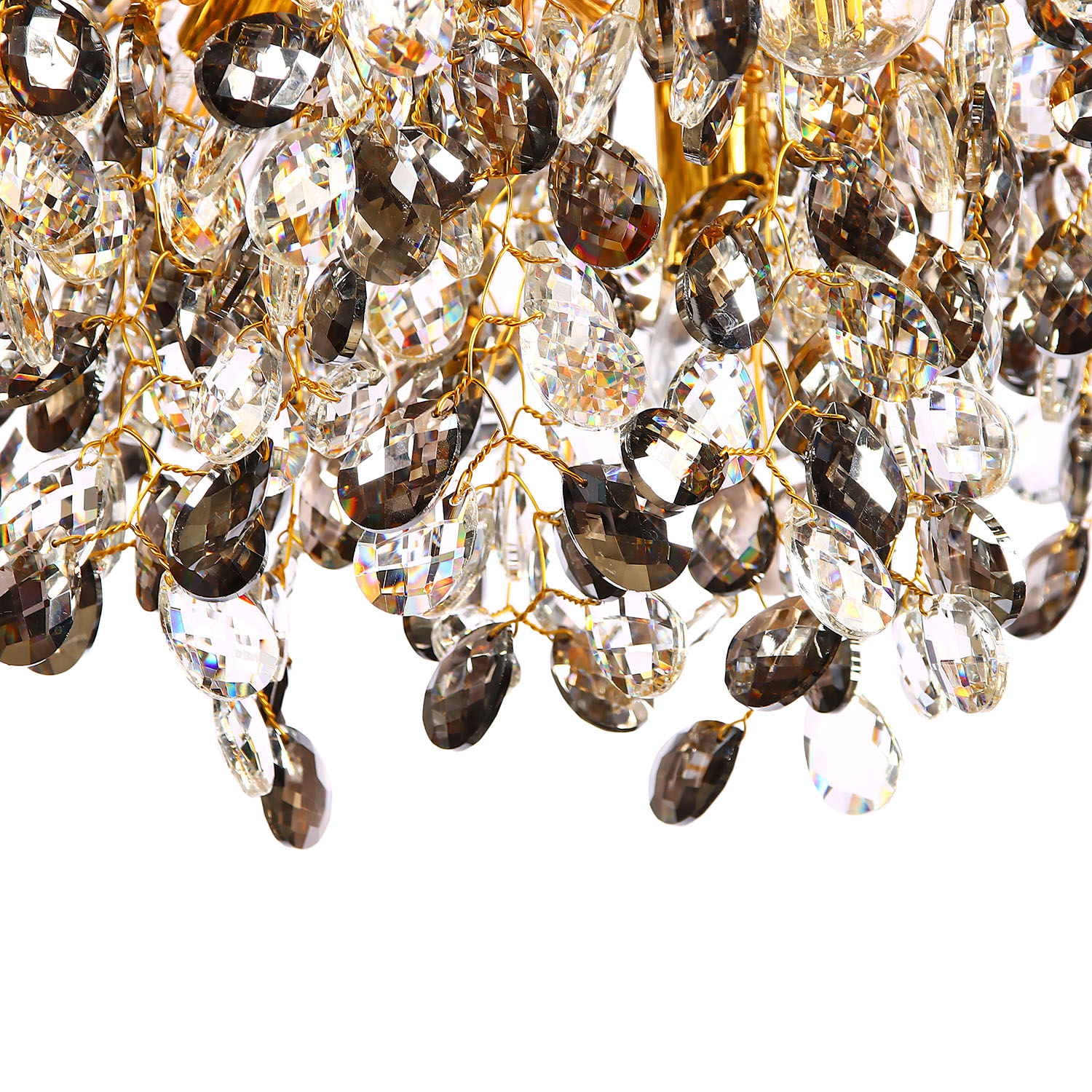 Светильник потолочный хрусталь 5509 Gold 500 мм Е14 S=16м2 золото VERNER LIGHTING *1