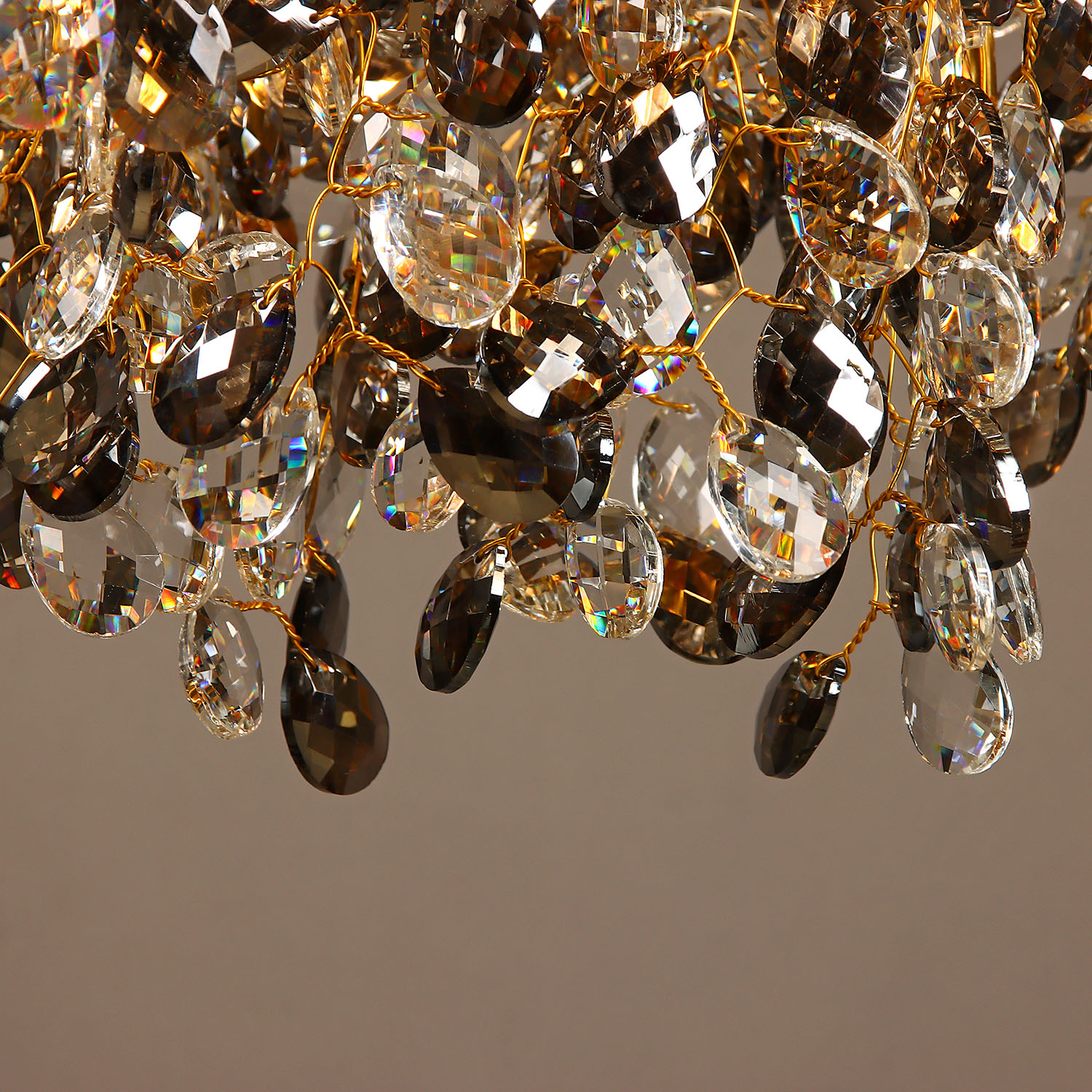 Светильник потолочный хрусталь 5509 Gold 500 мм Е14 S=16м2 золото VERNER LIGHTING *1