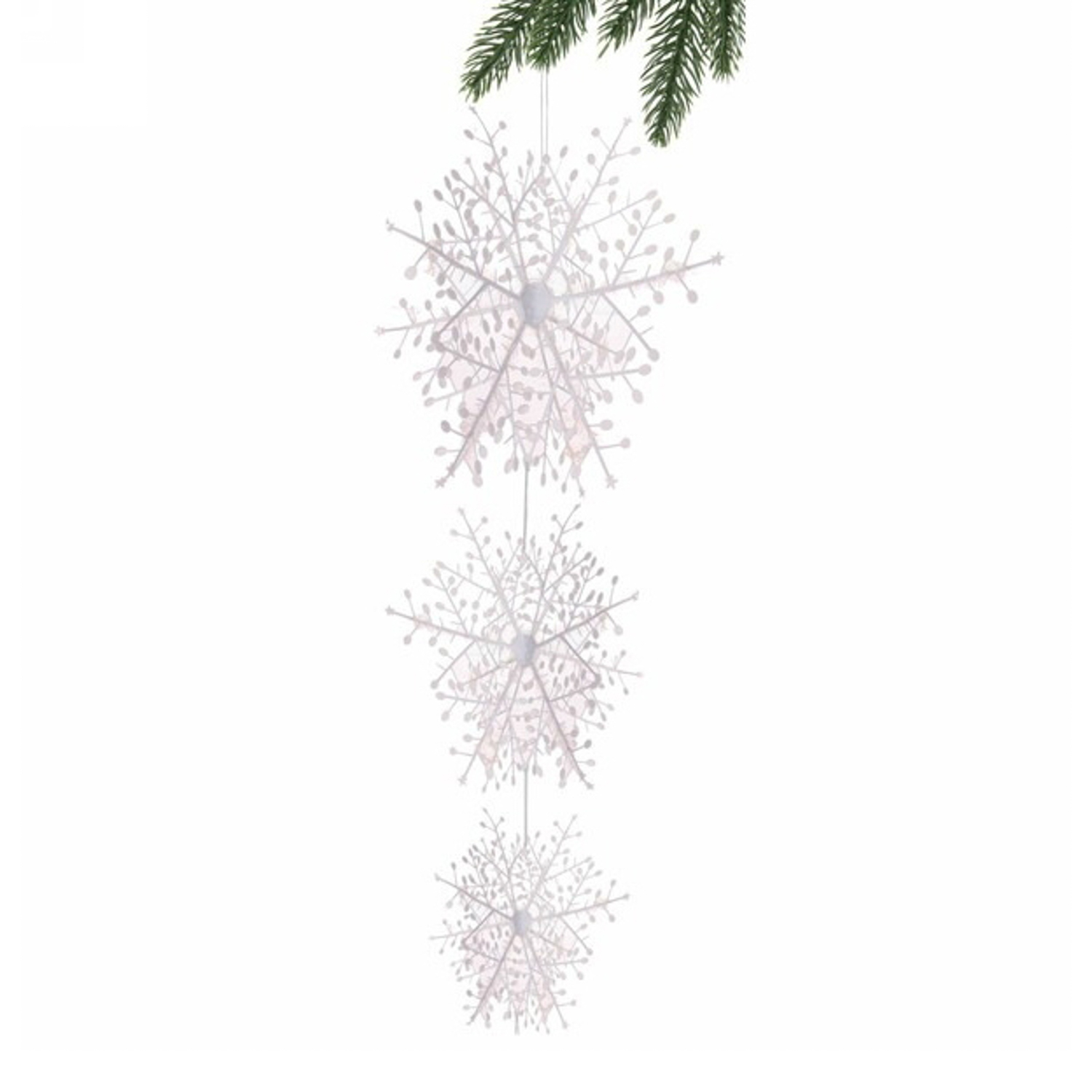 Набор новогодних украшений Серпантин «Снежинки ажурные», диаметр 16-32 см, 3 шт., белый Набор новогодних украшений Серпантин «Снежинки ажурные», диаметр 16-32 см, 3 шт., белый