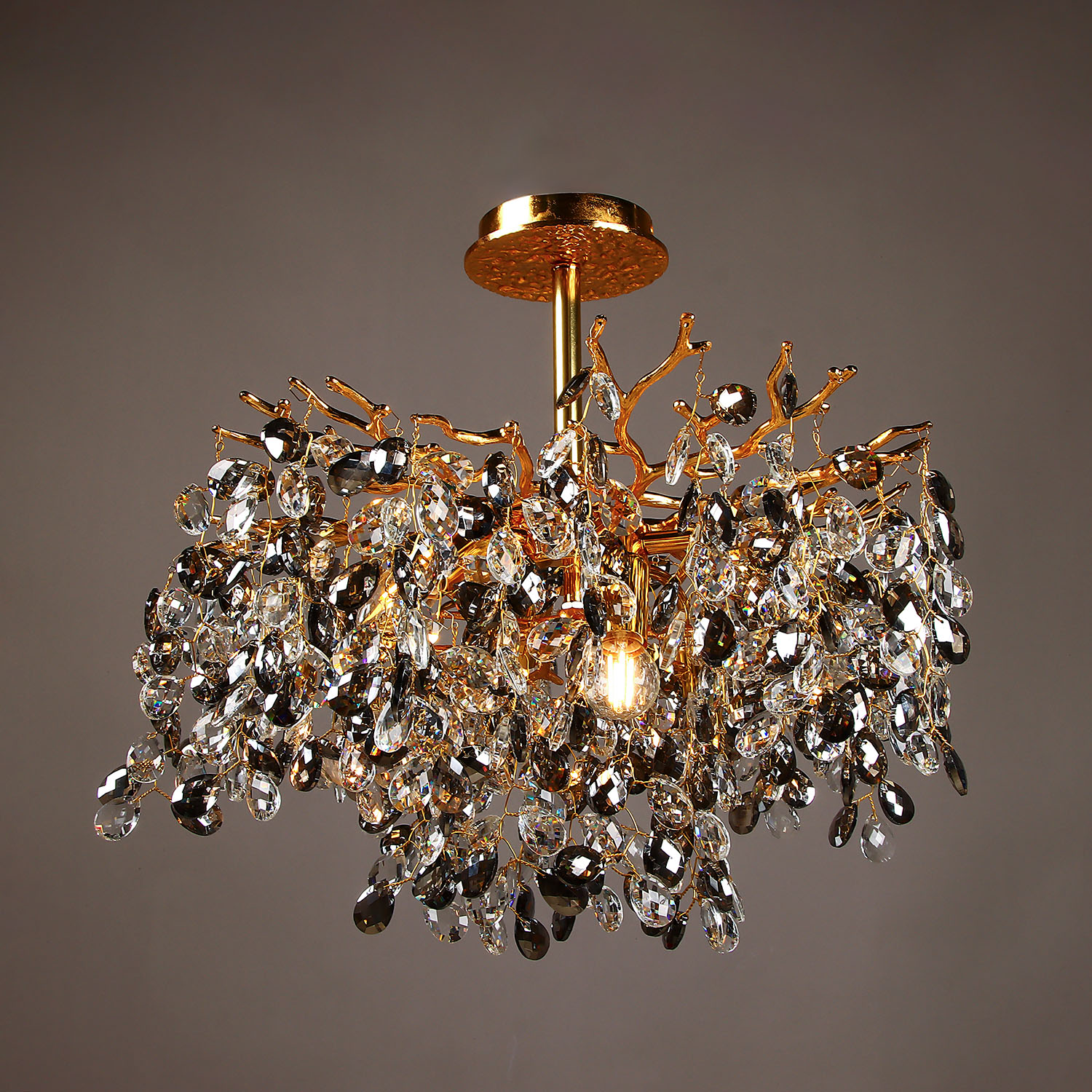 Светильник потолочный хрусталь 5509 Gold 500 мм Е14 S=16м2 золото VERNER LIGHTING *1