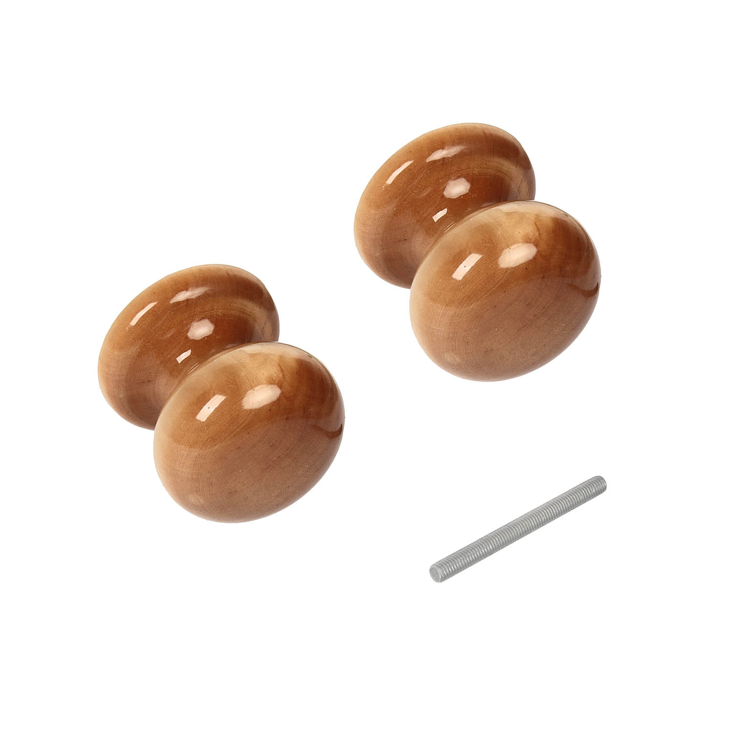 Ручка КНОПКА дерево липа глянцевая светлая (МС1)