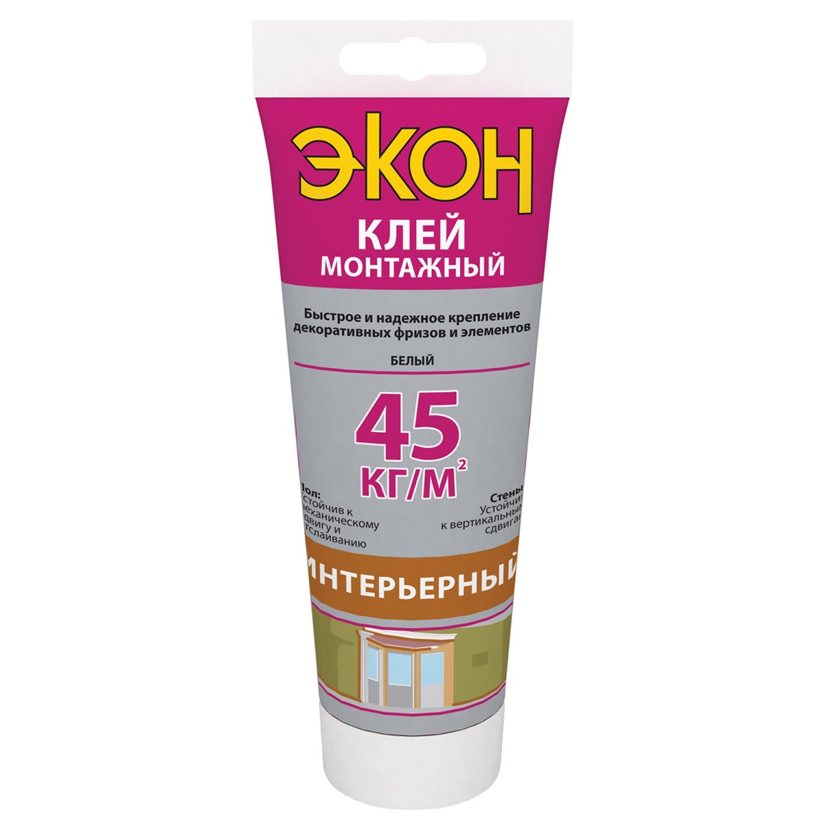 Жидкие гвозди 200 г ЭКОН Интерьерный, белый