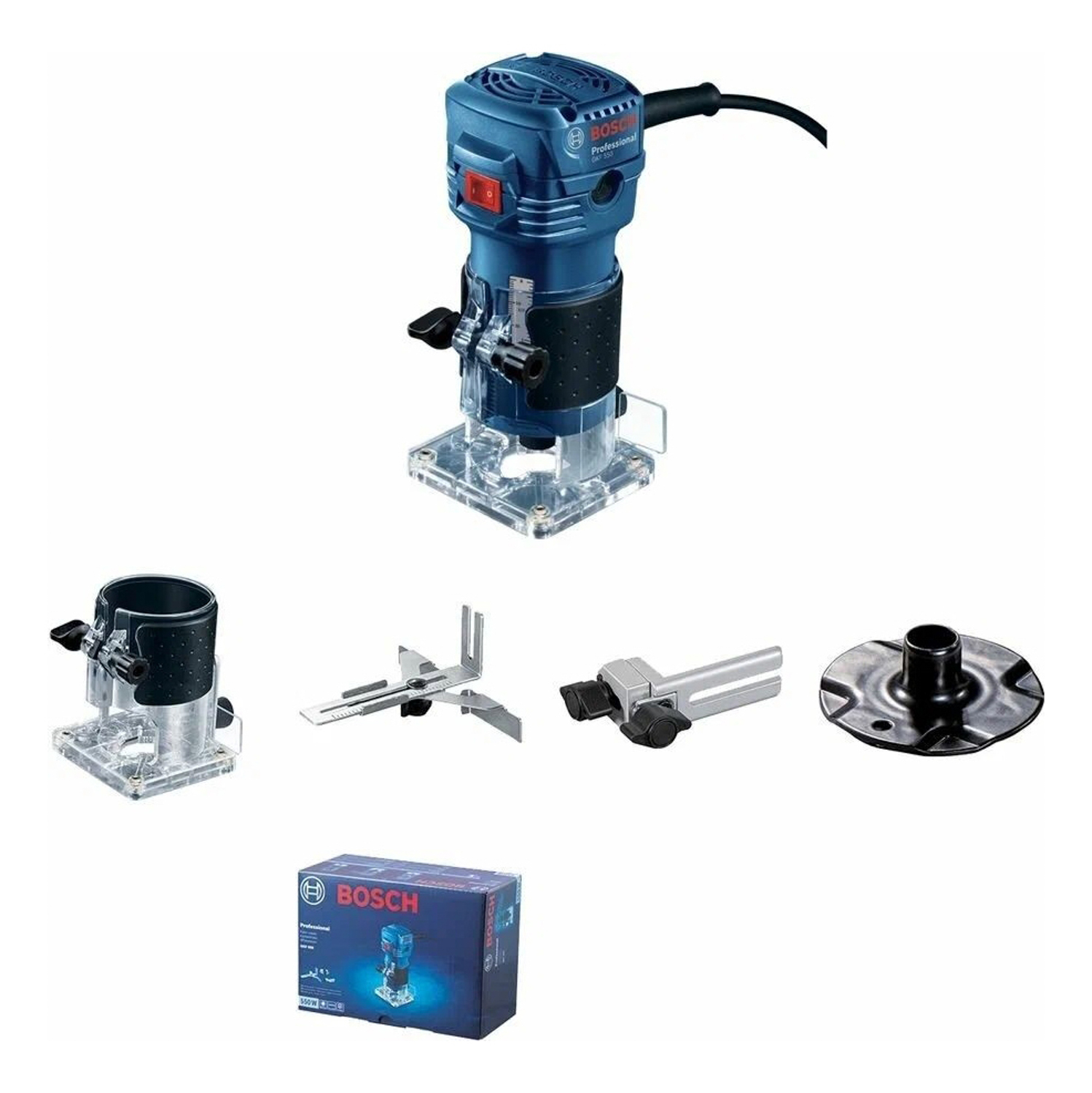 Фрезер  550Вт 33000об/м цанги6мм глуб.обработки 50мм GKF 550 BOSCH *1/2