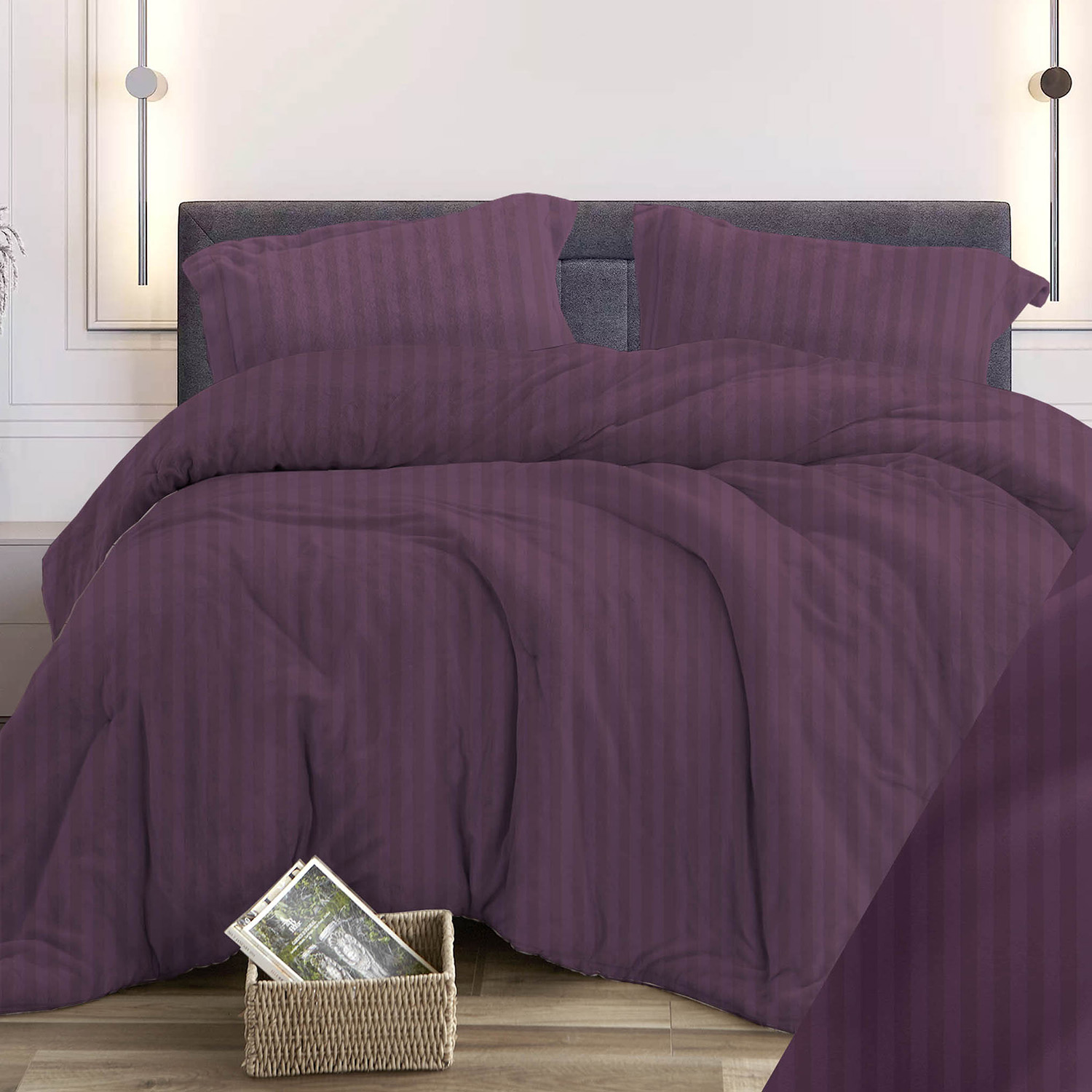 Постельное белье евро бязь-страйп 334-2/2 фиолетовый Орхидея, наволочки 70*70 - 2шт *1/6 Постельное белье евро бязь-страйп 334-2/2 фиолетовый Орхидея, наволочки 70*70 - 2шт *1/6