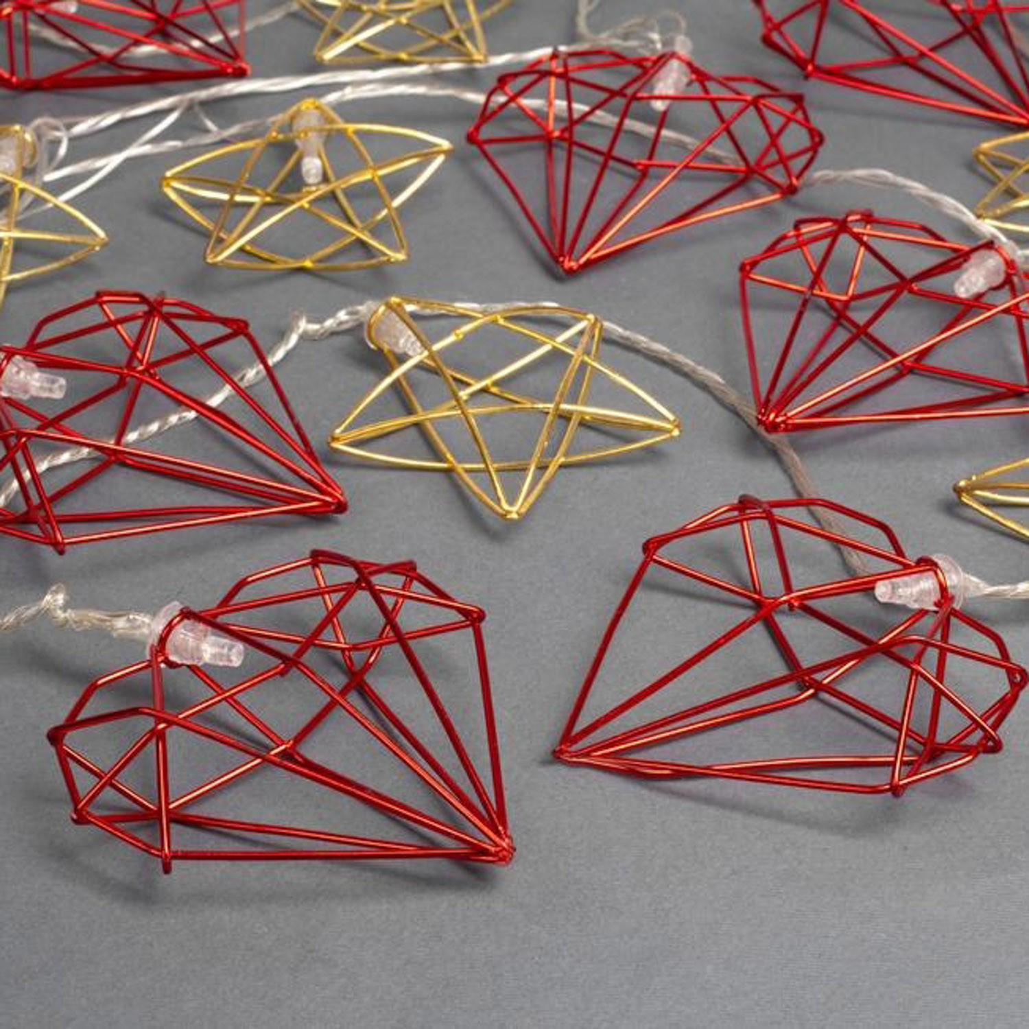 НИТЬ, 4 м, с насад. “Звезда и сердце”, Н.С. LED-20-220V, 8 режимов, МУЛЬТИ 3590751