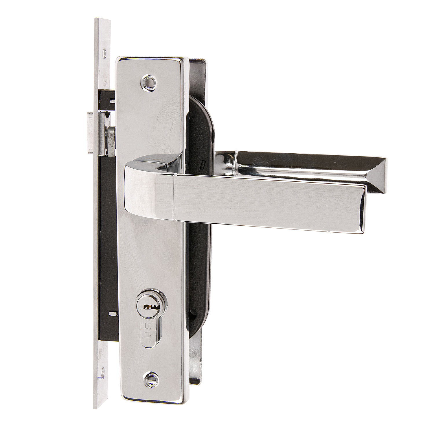 Замок врезной 70мм хром N107 Нора-М *1/20