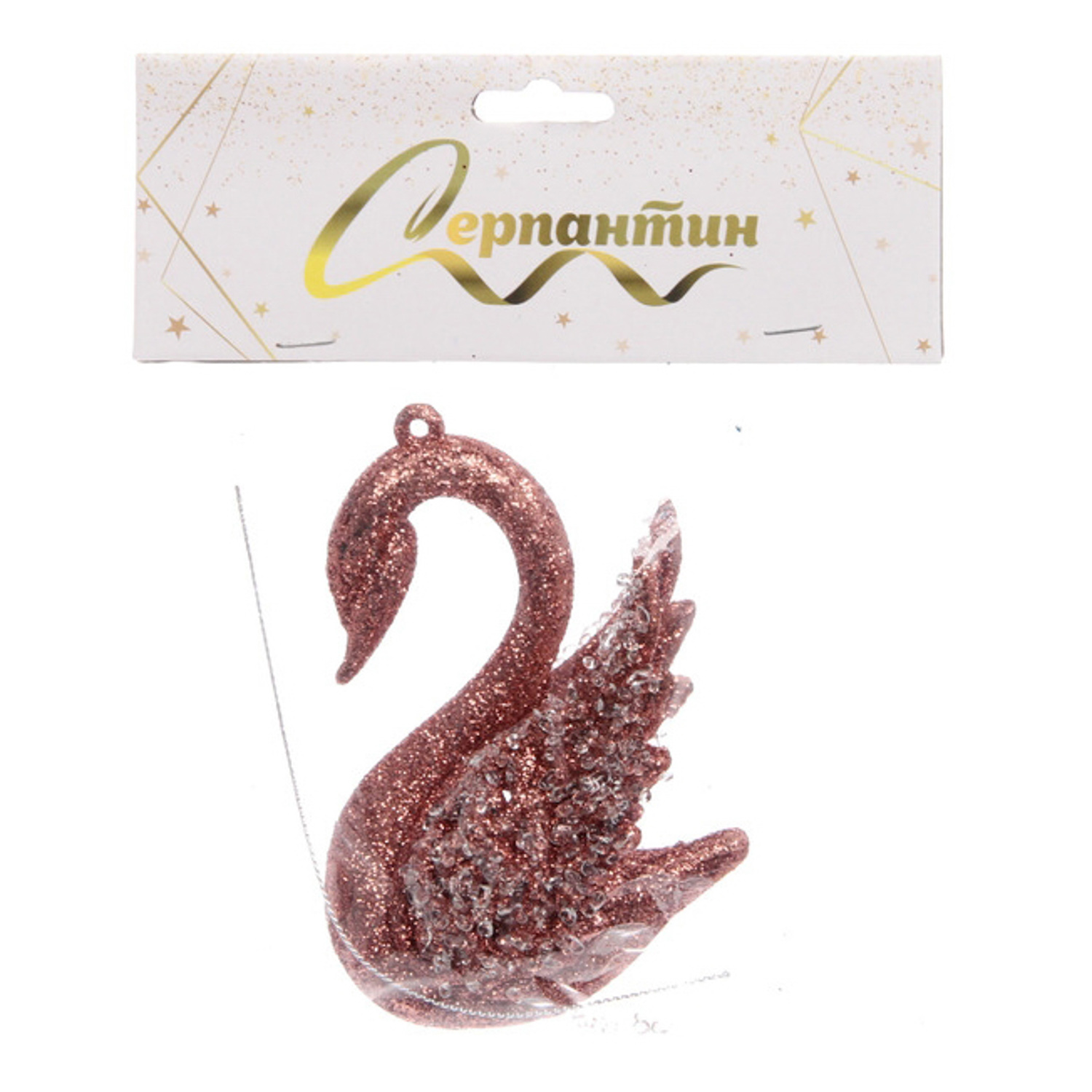 Подвеска "Сказочный лебедь" 8*11 см, Янтарь