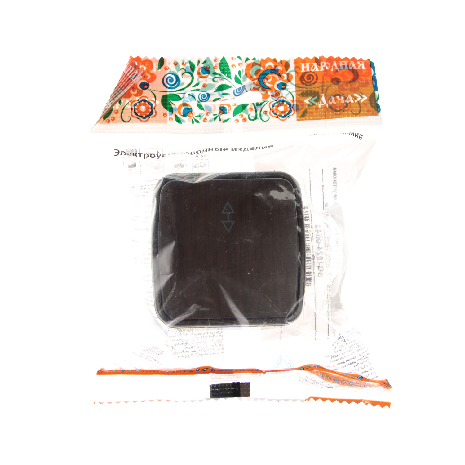 Выключатель Дача ОП 1кл. венге на 2 направления 10А Народная SQ1824-0043 Выключатель Дача ОП 1кл. венге на 2 направления 10А Народная SQ1824-0043