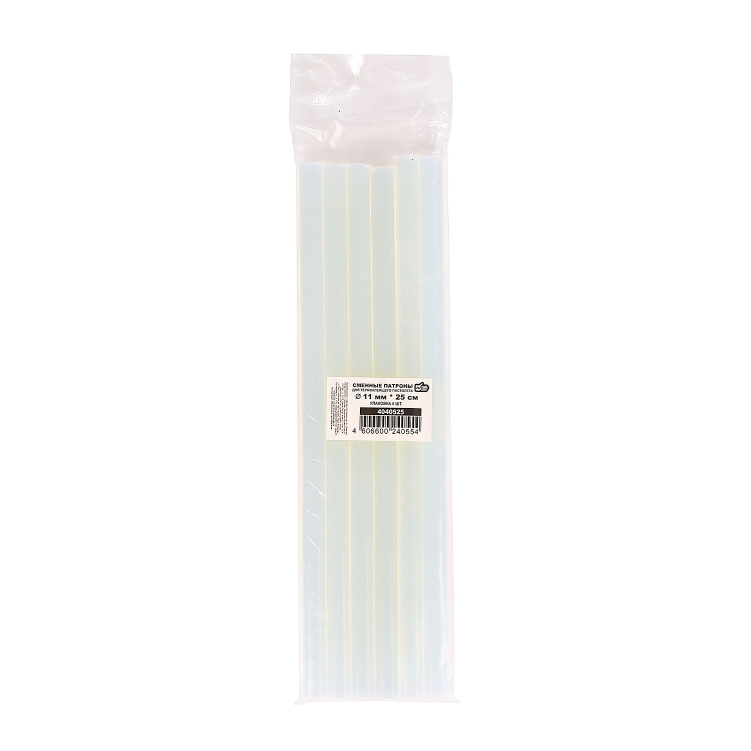 Стержни клеев.д/пистолета(набор 6шт)25см*d11мм "888" (арт.4040525) *1/150