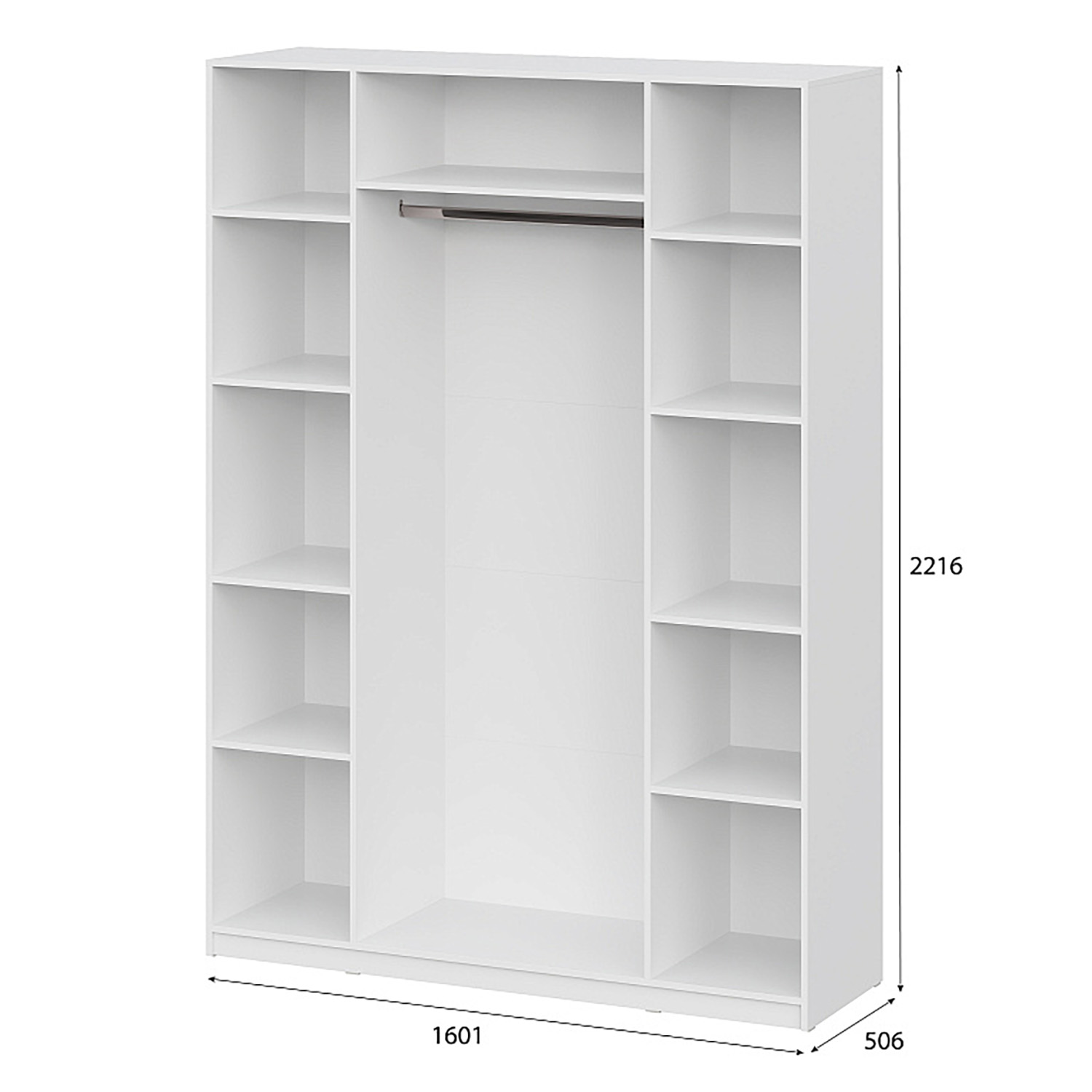 Шкаф 160х221.6х50.6 см СВ-Мебель ШК 5, белый текстурный