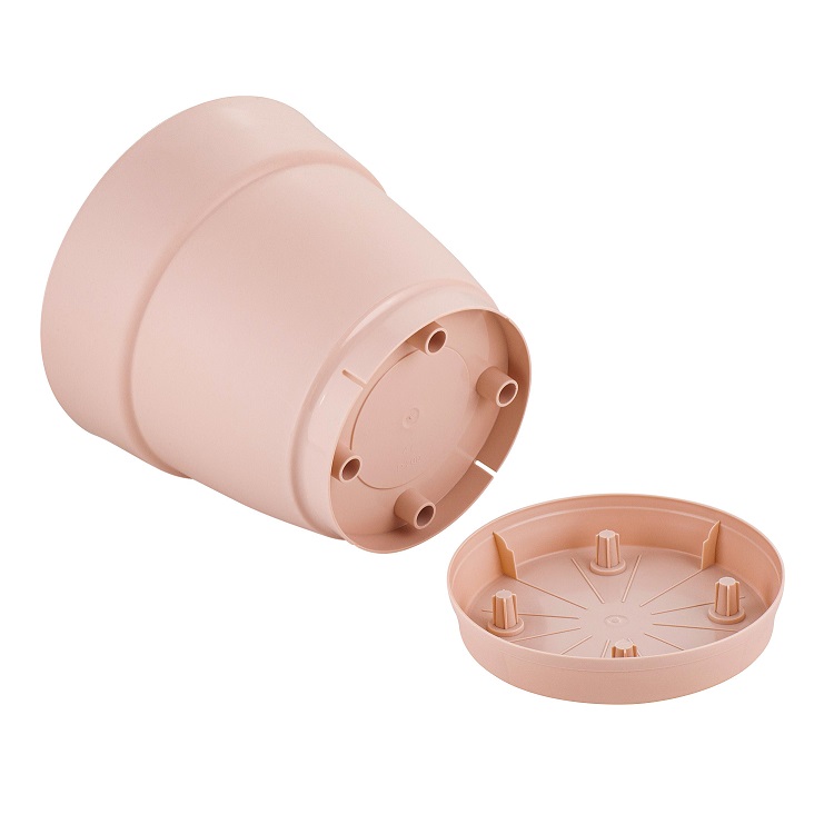 яяяКашпо пластм. "Villa de Fiori"  2л d верха 170мм h155мм с поддоном Англ.роза IG660110032 *1/15