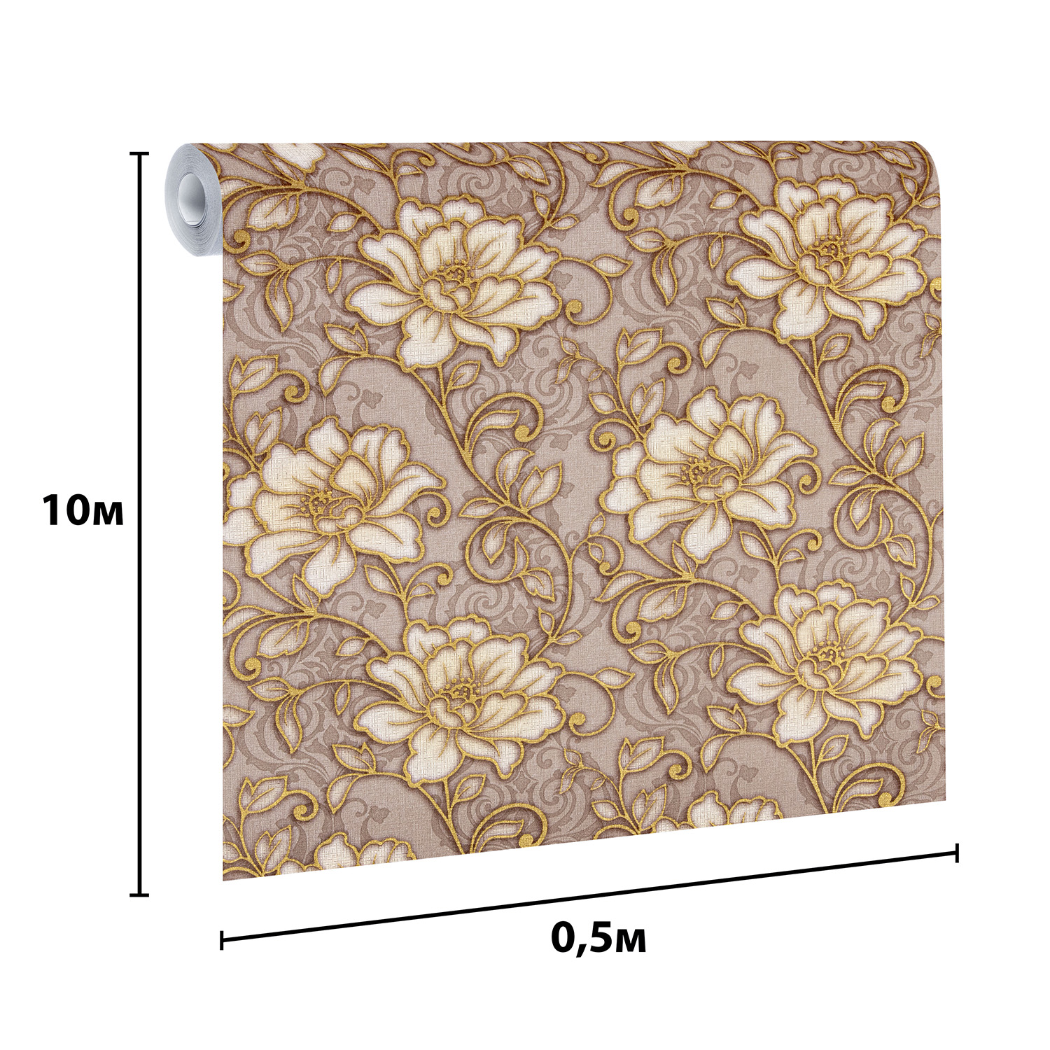 Обои дуплекс Белорусские обои Ксения-61 коричневый 519178-62 (16С2К), 0.53х10.05