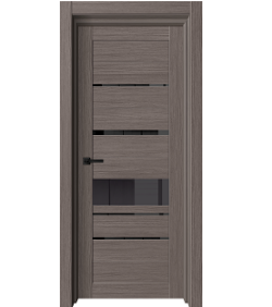 Дверное полотно остекленное 2000х800х38 мм Двери Гуд Х4 Неаполь, коричневый/черный