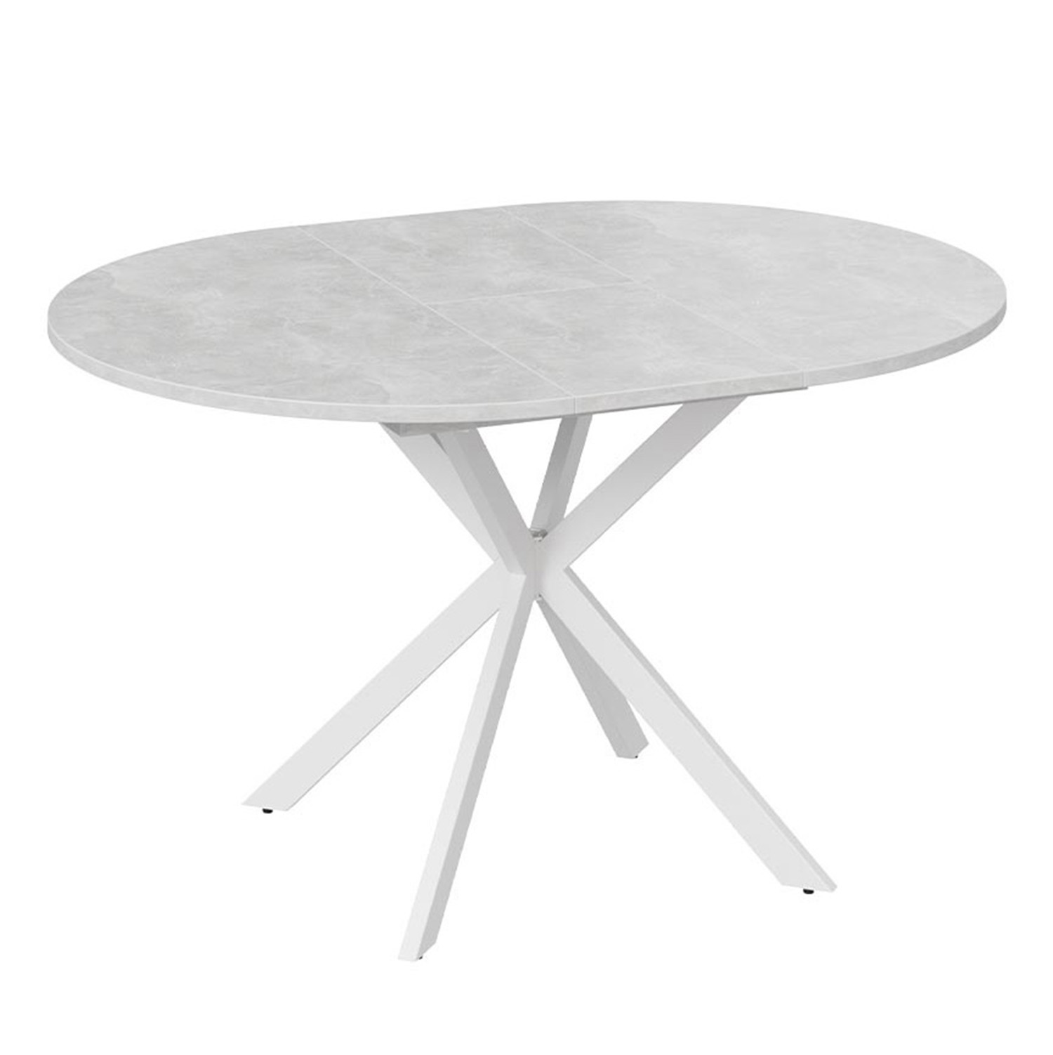 Стол обеденный круглый раздв.Мэдисон d1000(+315)мм h750мм Ателье светлый/белый муар ТриЯ*1