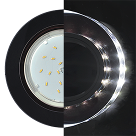 Светильник встраиваемый GX53 H4LD5310 Ecola Glass Стекл Круг с подсв.черн.хром SP53RNECH *10/30