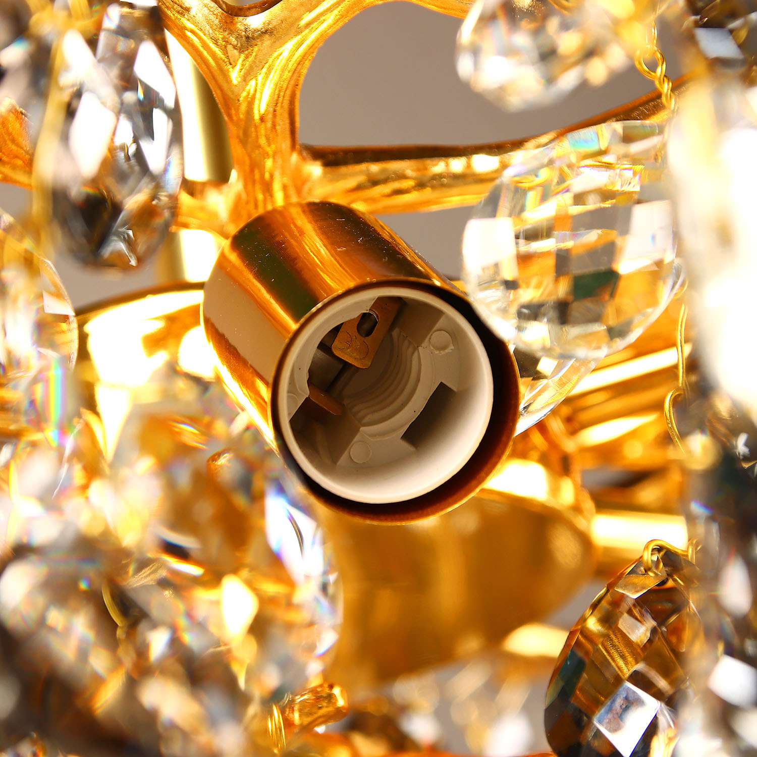 Светильник потолочный хрусталь 5509 Gold 500 мм Е14 S=16м2 золото VERNER LIGHTING *1