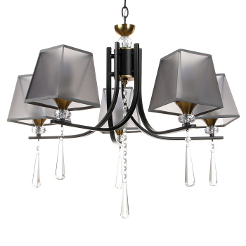 Люстра NH6444/5 BK+COP 5*40W E27 220V (d-630; h-515/770)  VERNER LIGHTING *1