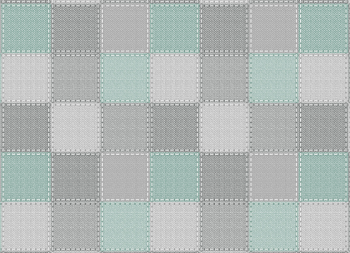 Клеёнка на нетканой основе "Мажор" "Ткань в клетку" серо-бирюзово-св.сер. ш.1,35м 615/6 "Колорит"*20