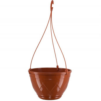Кашпо пластм. подвесное "ЛИЛИЯ" 2,5л d верха 210мм h130мм Терракот ПВЛ 2,5 ТЕР ("Santino") *1/40