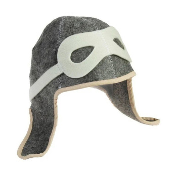 Набор для бани "Летчик" серый: шапка, коврик, рукавица 1338112