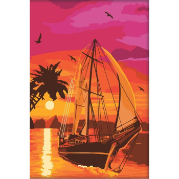 Алмазная вышивка с полным заполнением 20х30 "Парус", холст   5371207