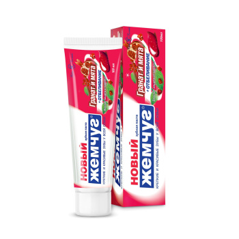 яяяЗ/паста Новый Жемчуг Гранат/мята+отбеливание 100мл (17136) (Нев.косм.) *8/32