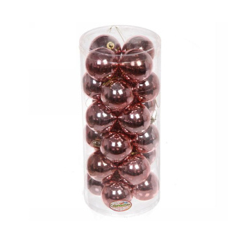 Набор новогодних шаров "Глянец", диаметр 5 см, 24 шт., розовое золото