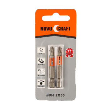 Бита крестовая PH2х 50мм (2шт) магнитная S2 хвостовик1/4"Е NovoCRAFT *1/25 Бита крестовая PH2х 50мм (2шт) магнитная S2 хвостовик1/4"Е NovoCRAFT *1/25