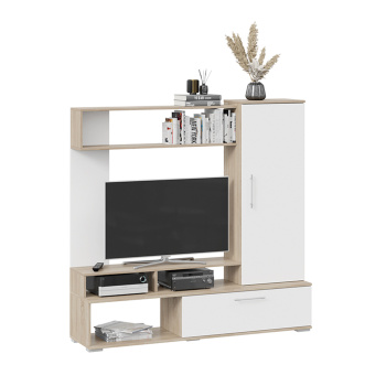 яяяСтенка Сиена Дуб Сонома, Белый Ясень *1