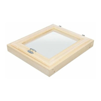 Форточка в парную, двойное стекло, 0,5Вх0,6Ш м с ручкой, затвором, петлями "Банные штучки" в кор./1