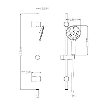 Душевой гарнитур ESKO SCS855Black черный