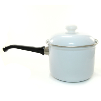 Кастрюля эмалированная 1,5л d140мм Дл.пл.р., крышка с пл.р., обод нерж., без деколи С-1608АП *1/6