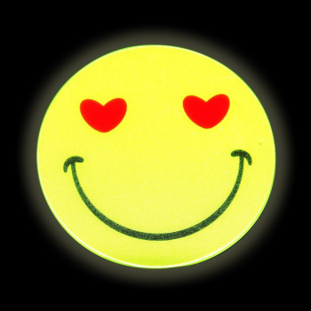 Светоотражающая наклейка смайлик d5см (4шт на листе цена за лист)  жёлтый АУ 1528886