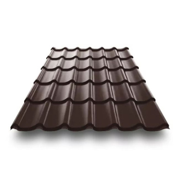 Металлочерепица "Монтеррей" В1190, 0,45 ШОКОЛАД RAL8017 4500 (1лист=5,355м2)
