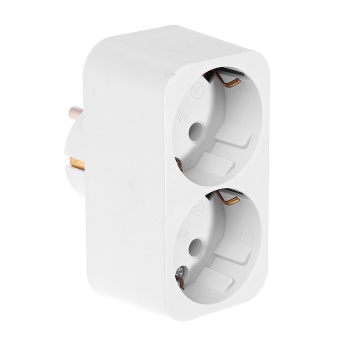 Разветвитель  2роз.  с заземлением 16А АМ 16-2Е  "Фотон" 12322   *1/20/120