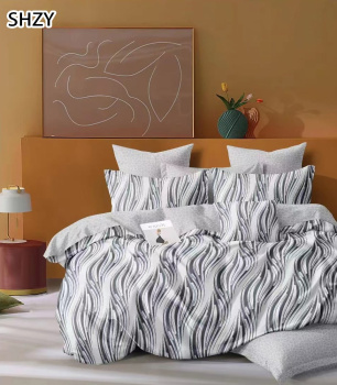 Постельное белье евро поплин на резинке Орхидея 6524, наволочки 70*70 - 2шт *1/4