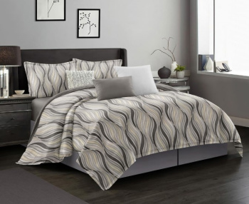 Постельное белье 2сп поплин на резинке Орхидея 6705, наволочки 70*70 - 2шт *1/4