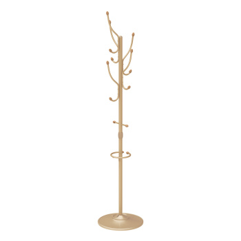 Вешалка напольная "Стойка" с кругл.осн., 5кр. с дерев.након.,выс.1,95м Золотой ВКО1/З ("Ника") *1
