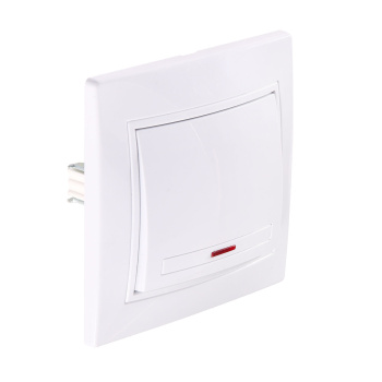 Выключатель Intro Plano СП 1кл. белый с подсветкой 10А-250В IP20 1-102-01