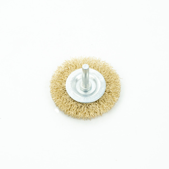 Щетка-крацовка "круглая" латунирован.круч.провол. 0,3мм  60мм для дрели арт.36702060 Bohrer *1/120