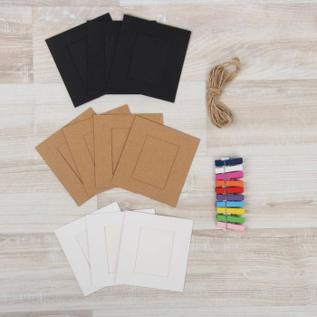 Набор фоторамок на прищепках "Стиль", веревка, прищепки и фоторамки 10 шт.  2537449