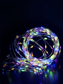 Гирлянда Нить 2 м 20LED мульти медь нить IP44 CR2032х2 (в компл) 147  *1/50
