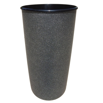 Кашпо пластм. "Le cone" высокое 41л(вст.18л),d верх.350мм,h600мм Серебр.дождь1200-50*1