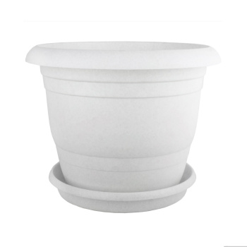 Кашпо пластм. "Toprak" 8,5л d верха 295мм h250мм с поддоном Мрамор А5240мр (Копейск)  *1/20