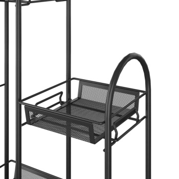 Этажерка для цвет.кашпо металл. "Лира 24" 4-х местн., ш.0,37м,в.0,75м,гл.0,17м Черный ПДЦЛ24Ч *1