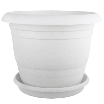 Кашпо пластм. "Toprak" 47,0л d верха 420мм h390мм с поддоном Мрамор А5280мр (Копейск)  *1/2