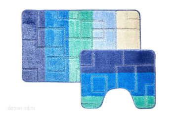 Коврик д/ванной Bombini "Silver" Комплект:(50см х 80см)+д/туалета Голубой SLV 71 *1/25