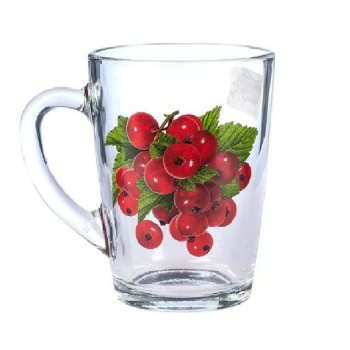 Кружка стекло 300мл "Капучино" с рис."Красная смородина" 07с1334 ДЗ Кр см("ОСЗ" Гусь-Хрустальный)*20